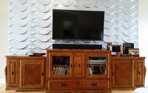 Final pic of console with tv wall